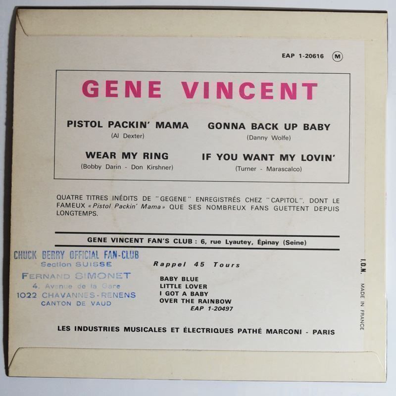 Dischi in vinile: EP: GENE VINCENT - Pistol Packin' Mama – Usato da Frenkendorf venduto da Yard-Sale-2000 1