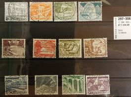 297-308, Technik und Landschaft ET Vollstempel Kt. 600.-