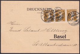 1915, Briefmarken-Verein Basel (Merkur) seltene Drucksache.