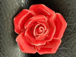 MÖBELKNOPF  Porzellan Rose rot