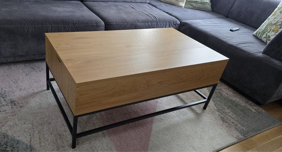 Tavoli: Couchtisch mit Hubfunktion Eiche Optik schwarz Metall – Usato da Bülach venduto da levi2010