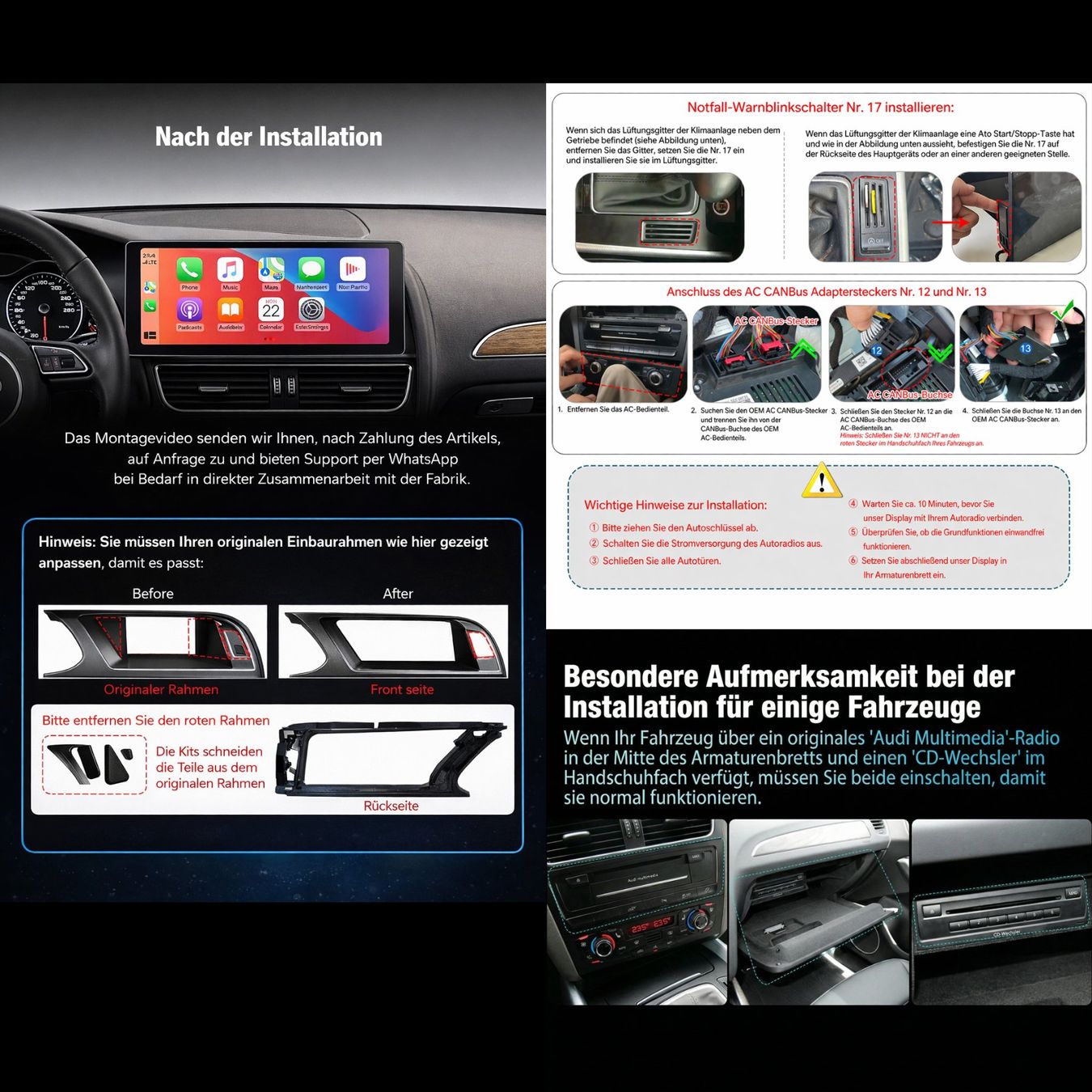 Navigatori: Audi A4 A5 Android Blidschirm Carplay RDS S4 S5 Autoradio – Nuovo e nell'imballaggio originale da Chiasso venduto da online.shop 2