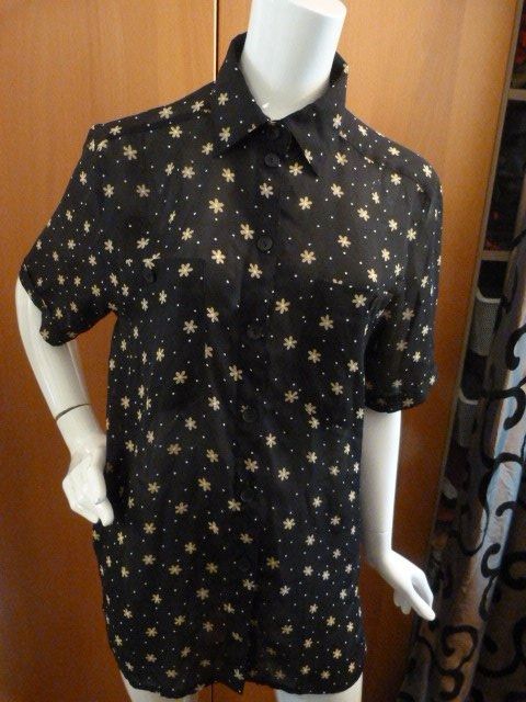 Camicette: Chiffonbluse, Gr. 38, schwarz-beige % – Usato da Nunningen venduto da Fashion-Ave51 1