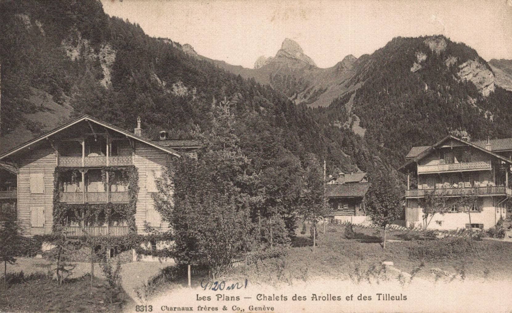 Cartoline postali: Originale, alte Ansichtskarte Les Plans, gel. 1913 – Usato da Luzern venduto da Kartenansicht