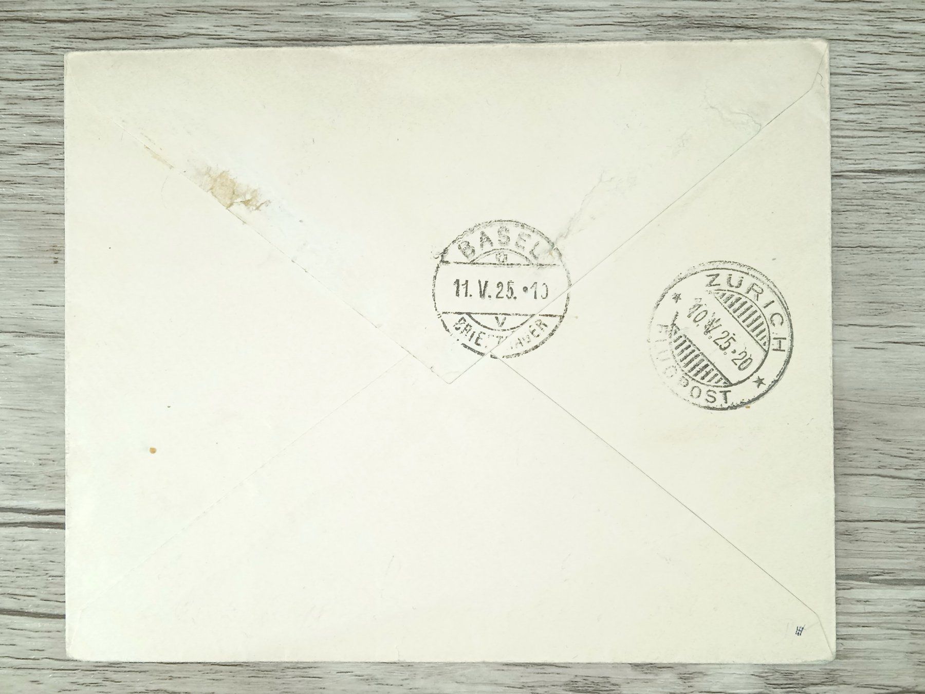 Tutti i francobolli: TR104 Enveloppe + Timbre Suisse 1925 – Usato da Cousset venduto da Patrick_Collections 1