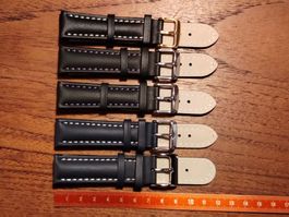 5 x 20mm Bracelet de montre en cuir