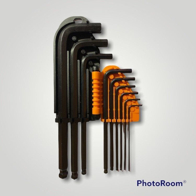 AEG Innensechskantschlüssel-Set 9-teilig In Halter – Chrom-Vanadium-Stahl, Größen 1,5–10 Mm