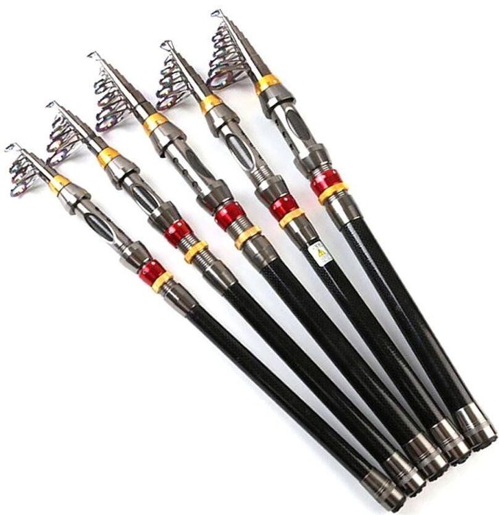 ZWEquipint Teleskop-Angelrute 1,8m Carbon - Komplett-Set Mit Spinnrolle & Tasche