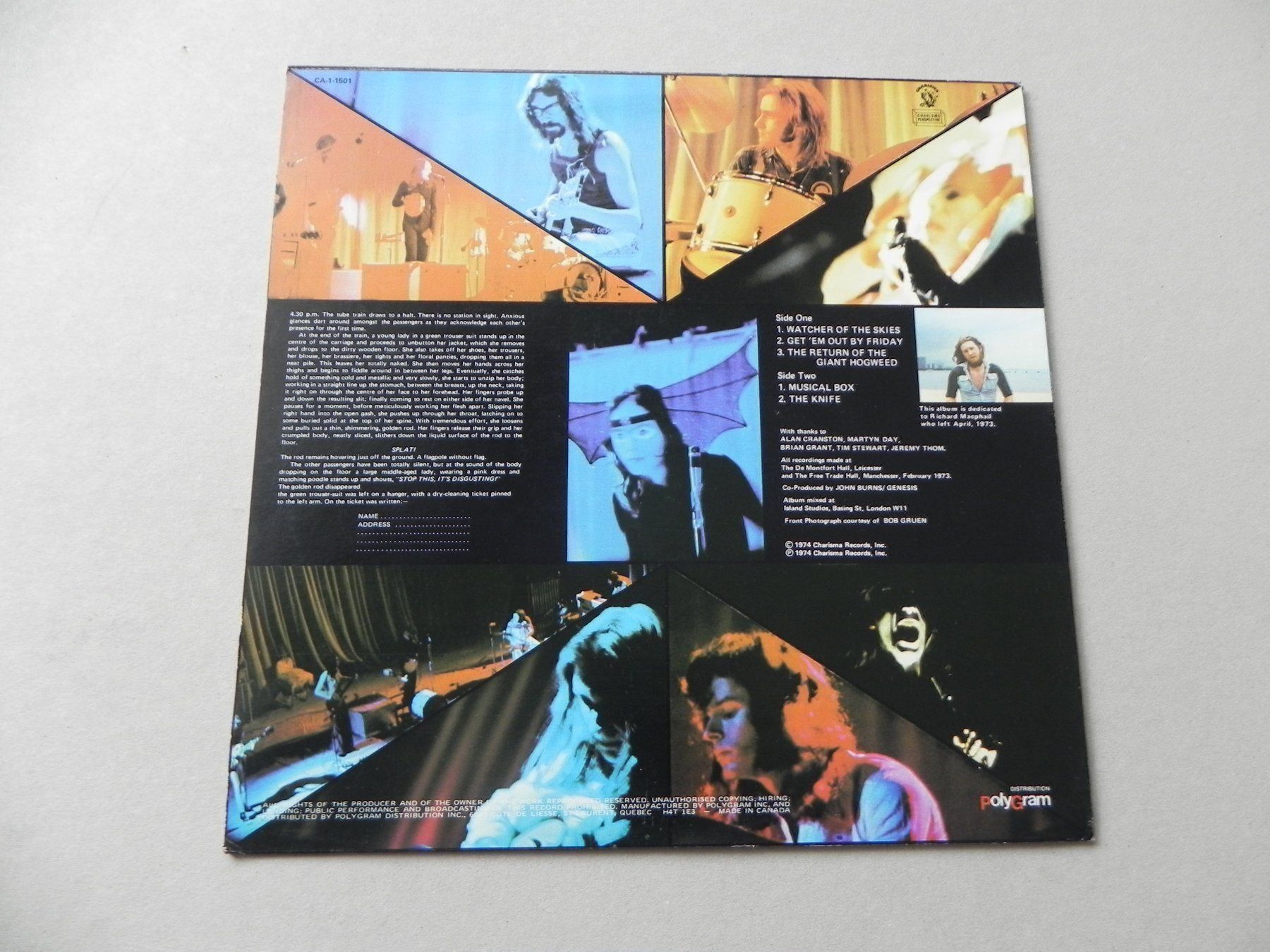 Dischi in vinile: LP brit. Rock Band Genesis Live 1974 – Usato da Siebnen venduto da krimsie 1