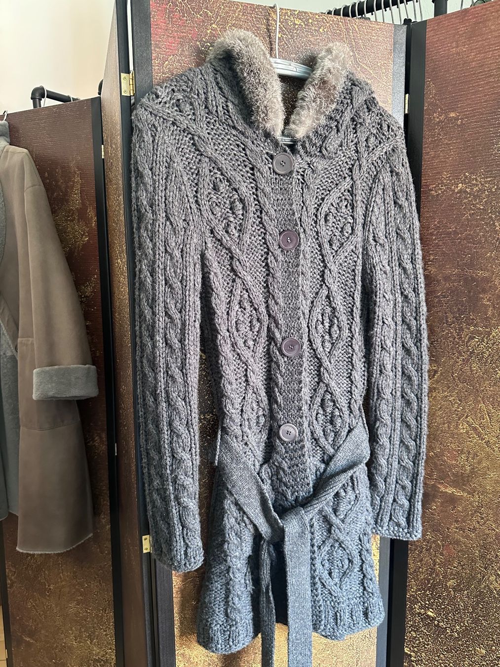 Giacche: Alpaca-Wolle Strickjacke, small, mit Hoody – Usato da Bern venduto da Yersinia03