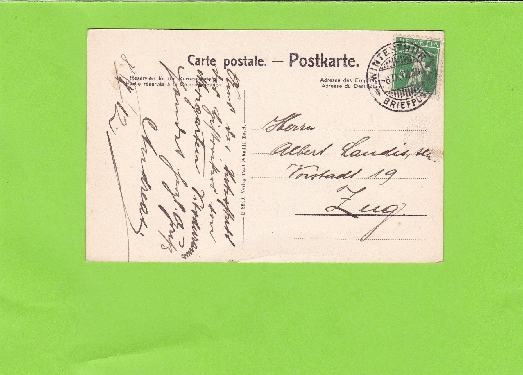 Cartoline postali: Winterthur-Kyburg – Usato da St. Peterzell venduto da neckertal 1