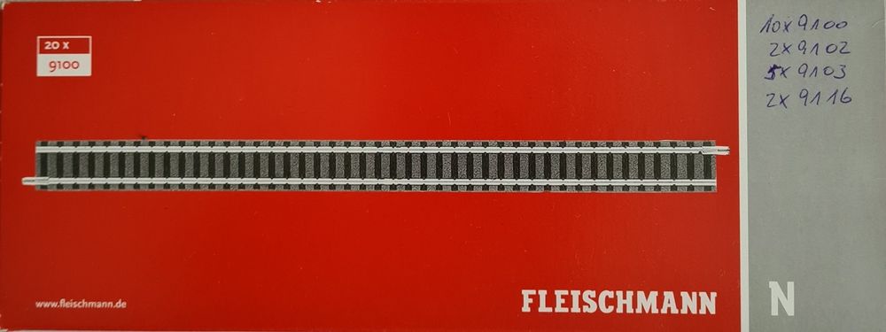 Fleischmann Piccolo 9116 Prellbock N Piccolo - 9116 N Fleischmann piccolo (con massicciata) Respingente 1 pz.Fleischmann Piccolo Prellbock -Gleis Länge 57,5mm, 1