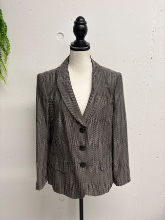 Elegance Vintage Blazer Gr. 42 grau beige Hahnentritt