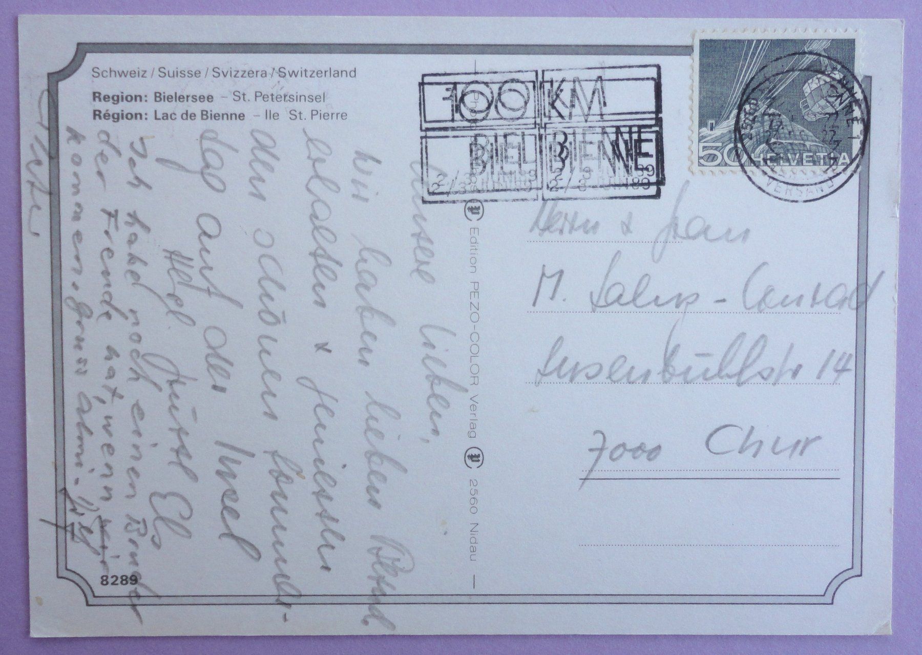 Cartoline postali: St. Petersinsel - Bielersee – Usato da Fétigny venduto da Billy2miny 1