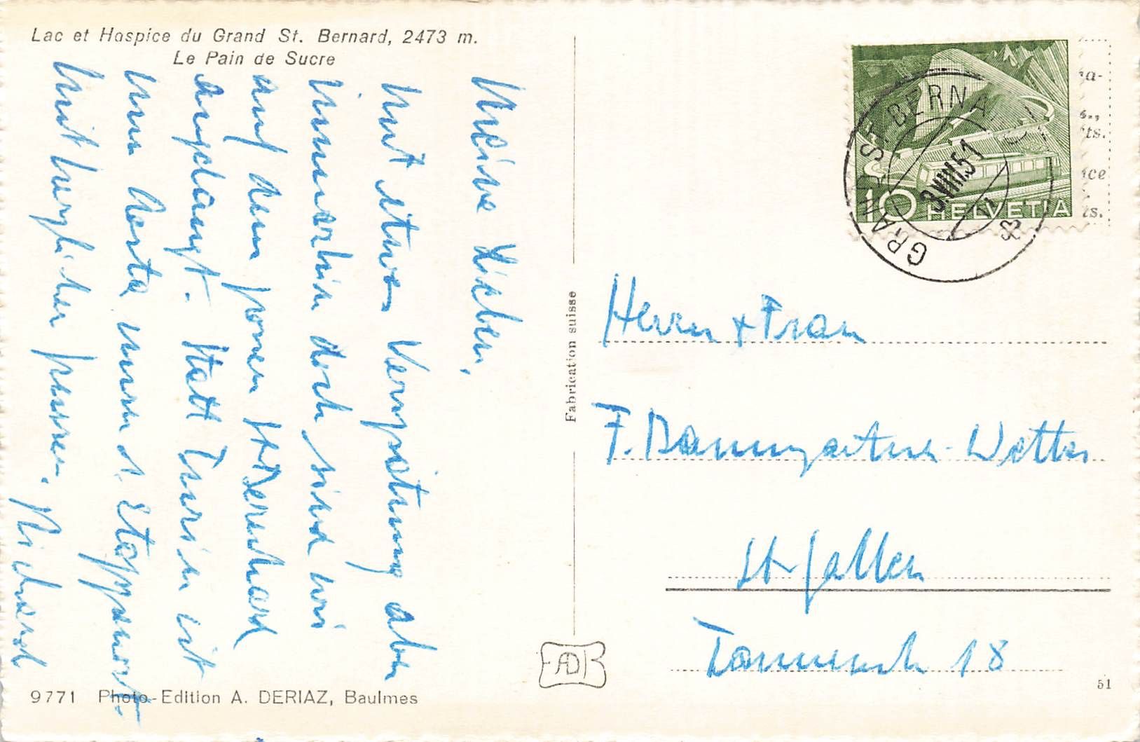 Cartoline postali: Grand st. bernard – Usato da Biasca venduto da Blenio71 1