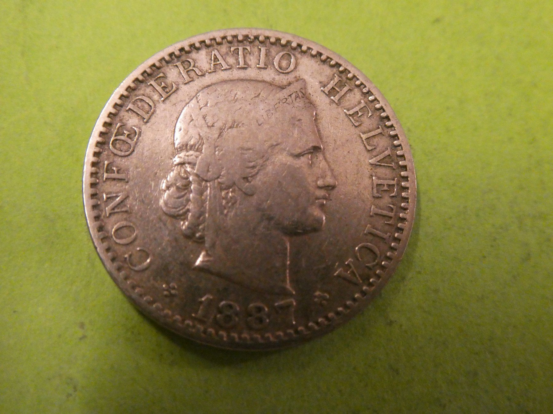Toutes les monnaies: Schweiz 1887, 20 Rappen – Neuf (Voir description) à Hinterforst par Rohusri