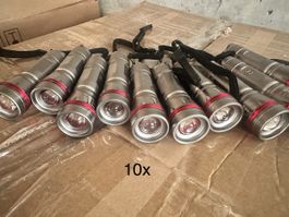 10x Taschenlampen Aluminium Silber Rot NEU