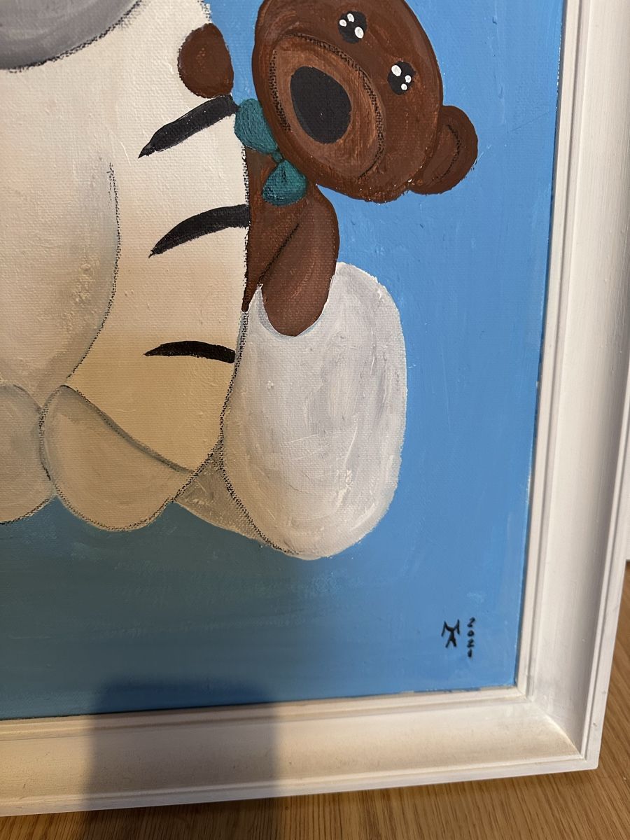 Poster & Bilder: Süsses Zebra Bild mit Teddybär, Kinderzimmer Deko! – Gebraucht aus Münsingen von Secondhand89 1