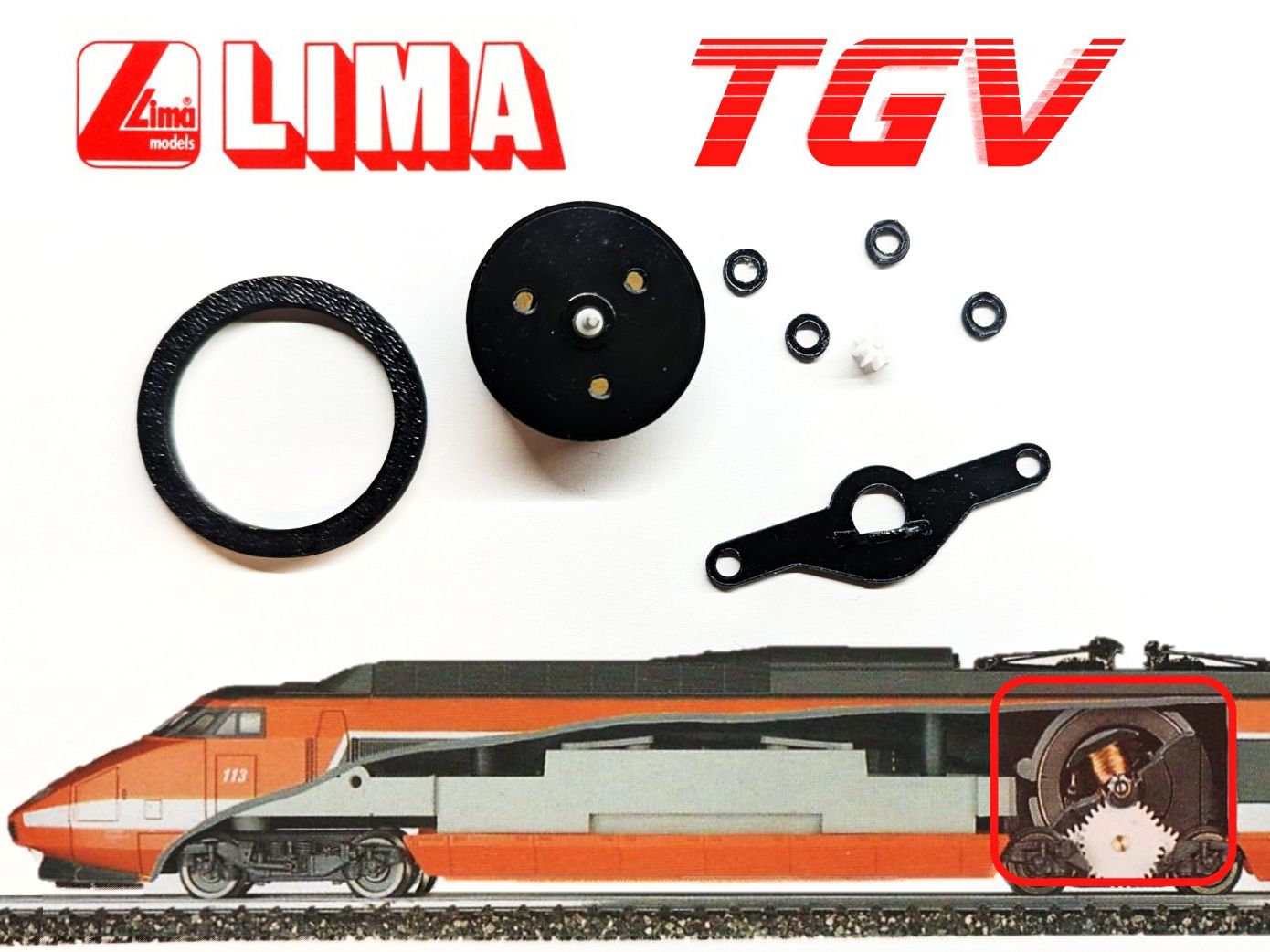 Lima Modellini di ferrovie: Kit re-motorisation TGV Lima - moteur annulaire – Nuovo (secondo la descrizione) da Neuchâtel venduto da tagtag02