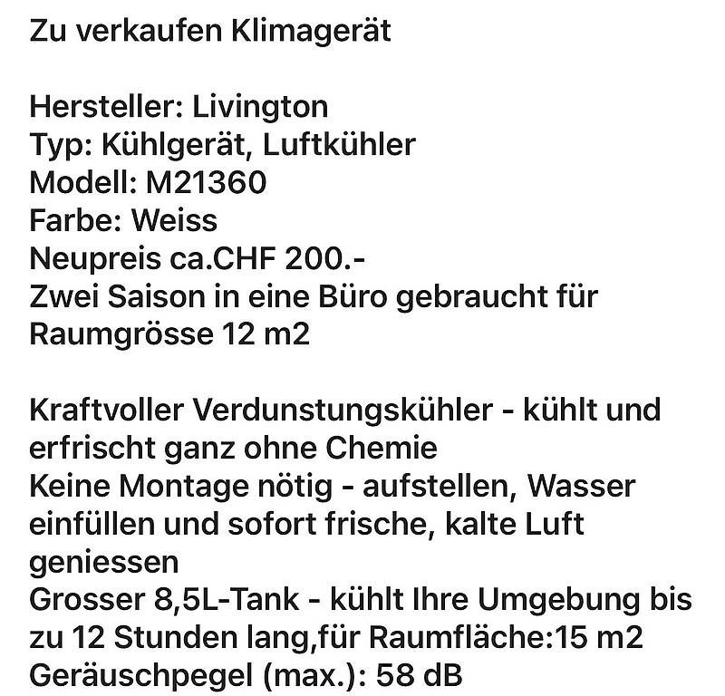 Ventilatoren: Klimagerät – Gebraucht aus Näfels von Cecilia89 3