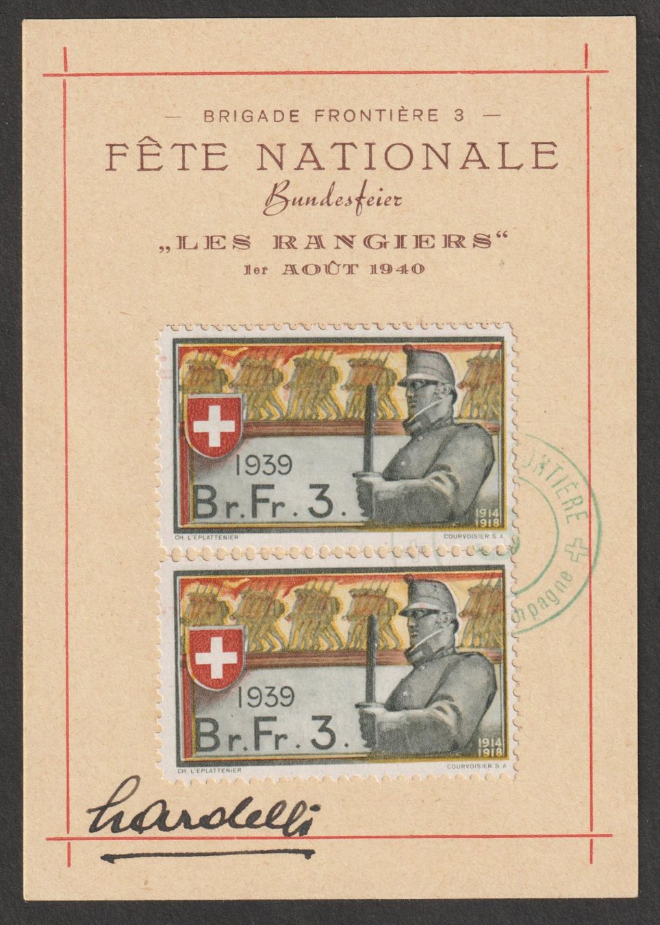Tutti i francobolli: WK2 Erinnerungskarten Nr. 6 – Usato da Siebnen venduto da Fstaehli