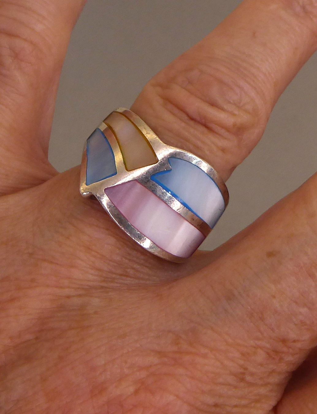 Ringe: Ring 925 Silber mit Perlmutter – Gebraucht aus Muri AG von Lineli2020