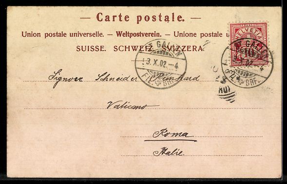 Cartoline postali: AK Lithographie. St. Gallen, Marktgasse – Usato da Berlin venduto da bartko-reher 1