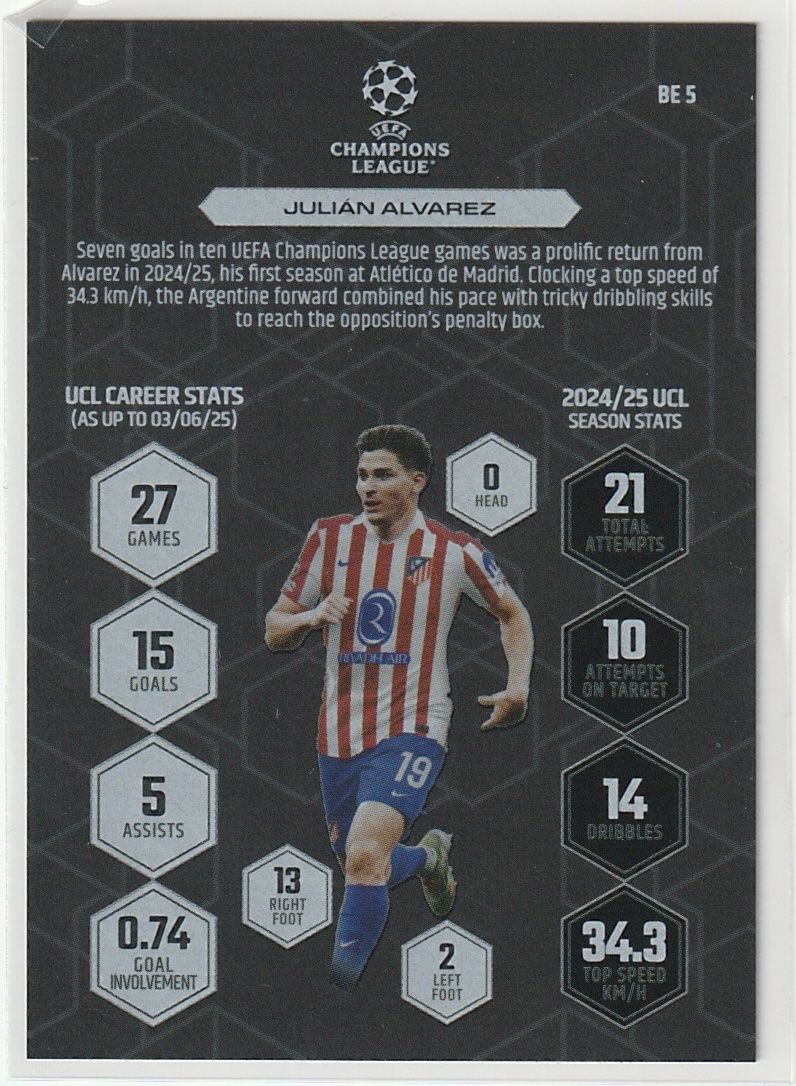 Topps Sammelbilder & Trading cards: Topps Match Attax UCL 25/26 J. Alvarez Black Edge Edition – Neu (gemäss Beschreibung) aus Biel/Bienne von historian-198 1