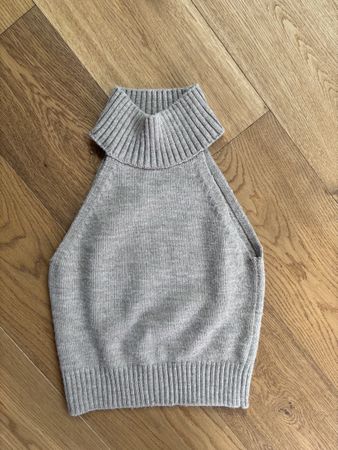 Zara Strick-Top mit Rollkragen, Grau, Grösse S/36, Neu!