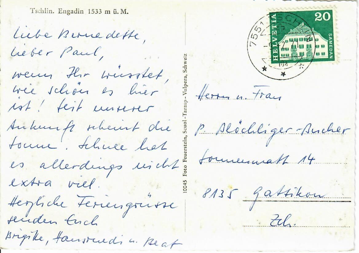 Cartoline postali: Tschlin - Engadin – Usato da Hochdorf venduto da Ziegel-16 1