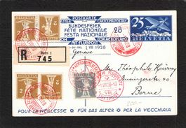 FDC Bundesfeierkarte 1928,Nr.47 l , Genf - Zürich