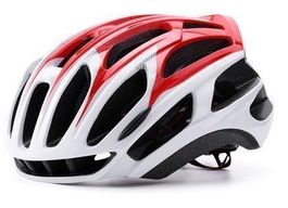 Velohelm (57-63 cm) Weiss-Rot