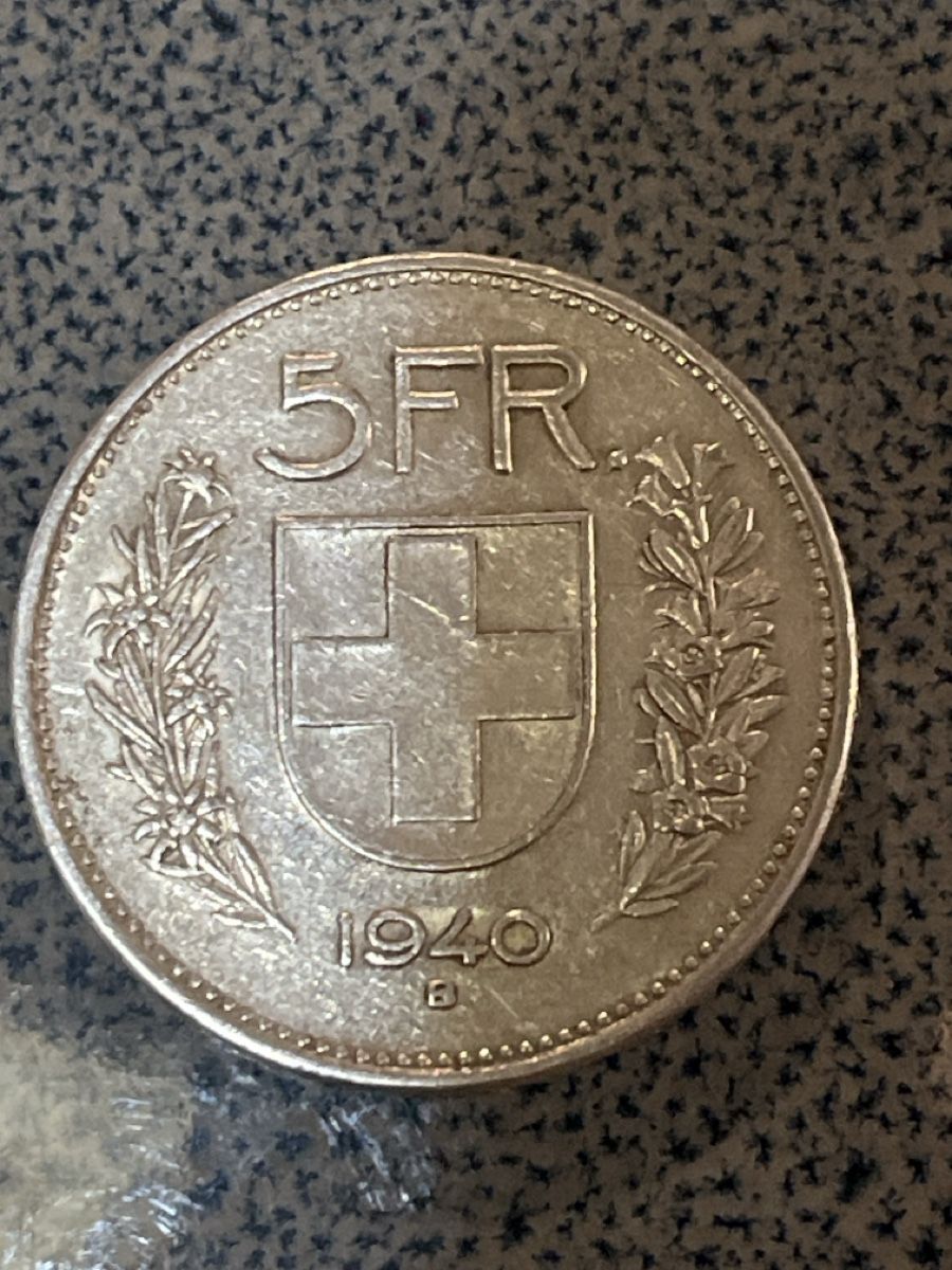 Tutti le monete: 5 francs argent 1940 B – Usato da Prangins venduto da Rodard8