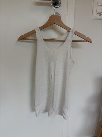 Damen Tanktop weiss gerippt guter Zustand Grösse S M