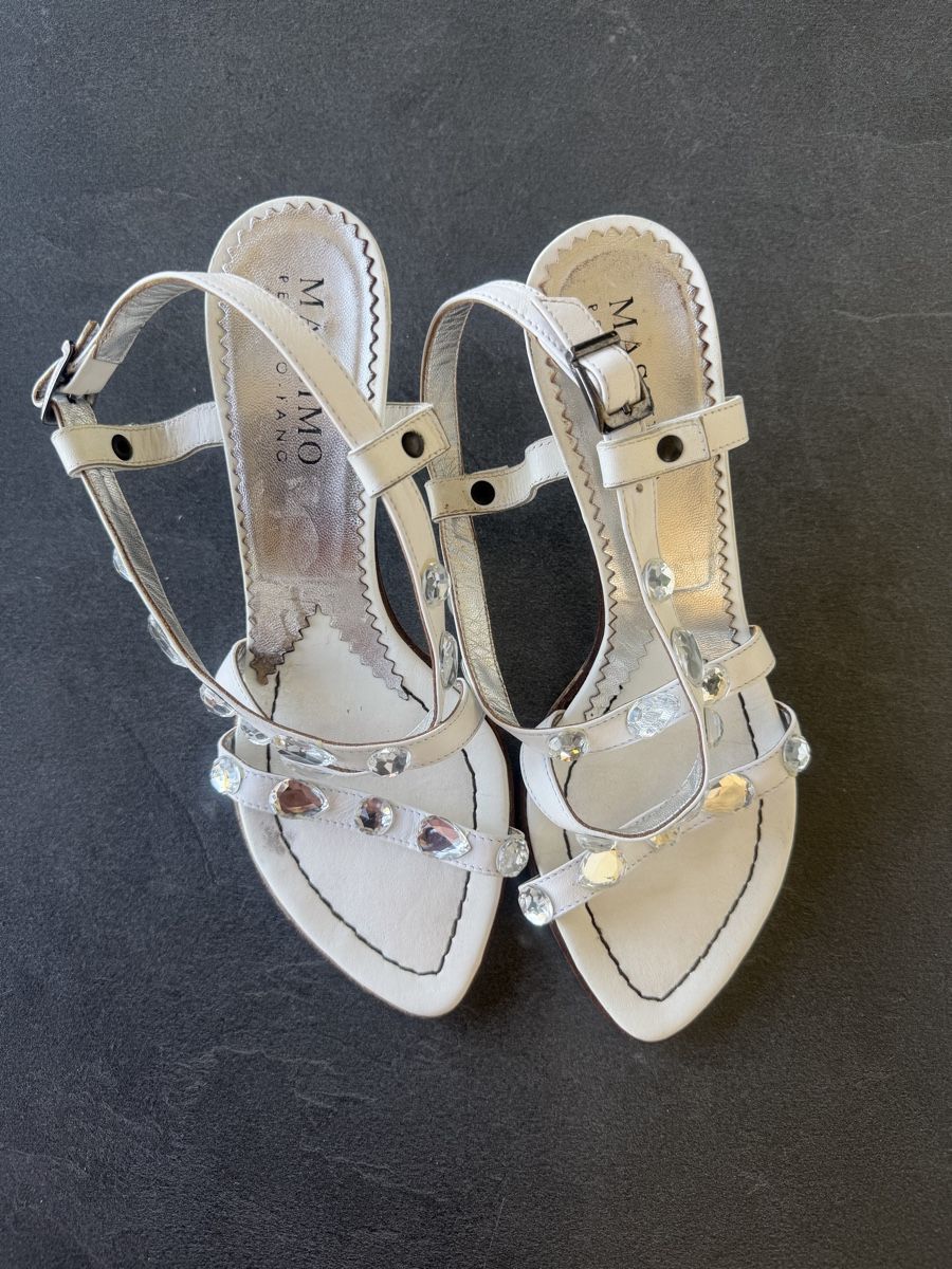 Massimo Dutti Damenschuhe: Sandales Massimo taille 36-37 blanc strass – Gebraucht aus Porrentruy von SYANKA 7