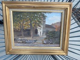 L.Gianoli Chapelle Drone Saviese ! Huile sur toile 
