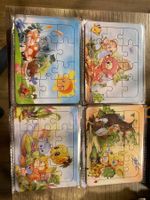 4er Set Kinderpuzzles Tiere & Blumen Neu in Folie