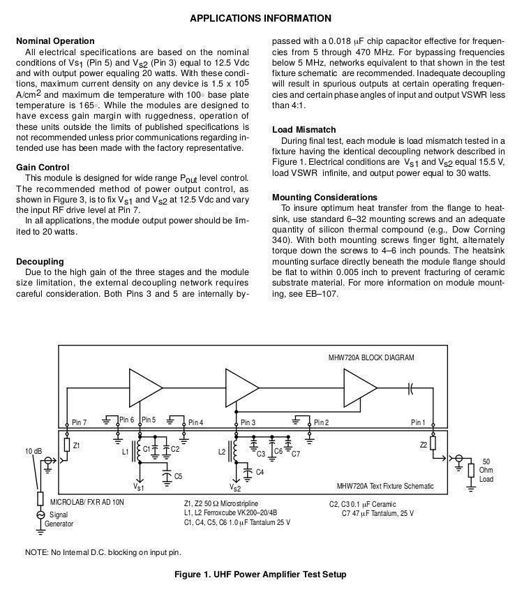 Radiocomunicazione: MHW720A1 UHF Power Amplifiers 400-440MHz – Nuovo e nell'imballaggio originale da Neerach venduto da stens 3