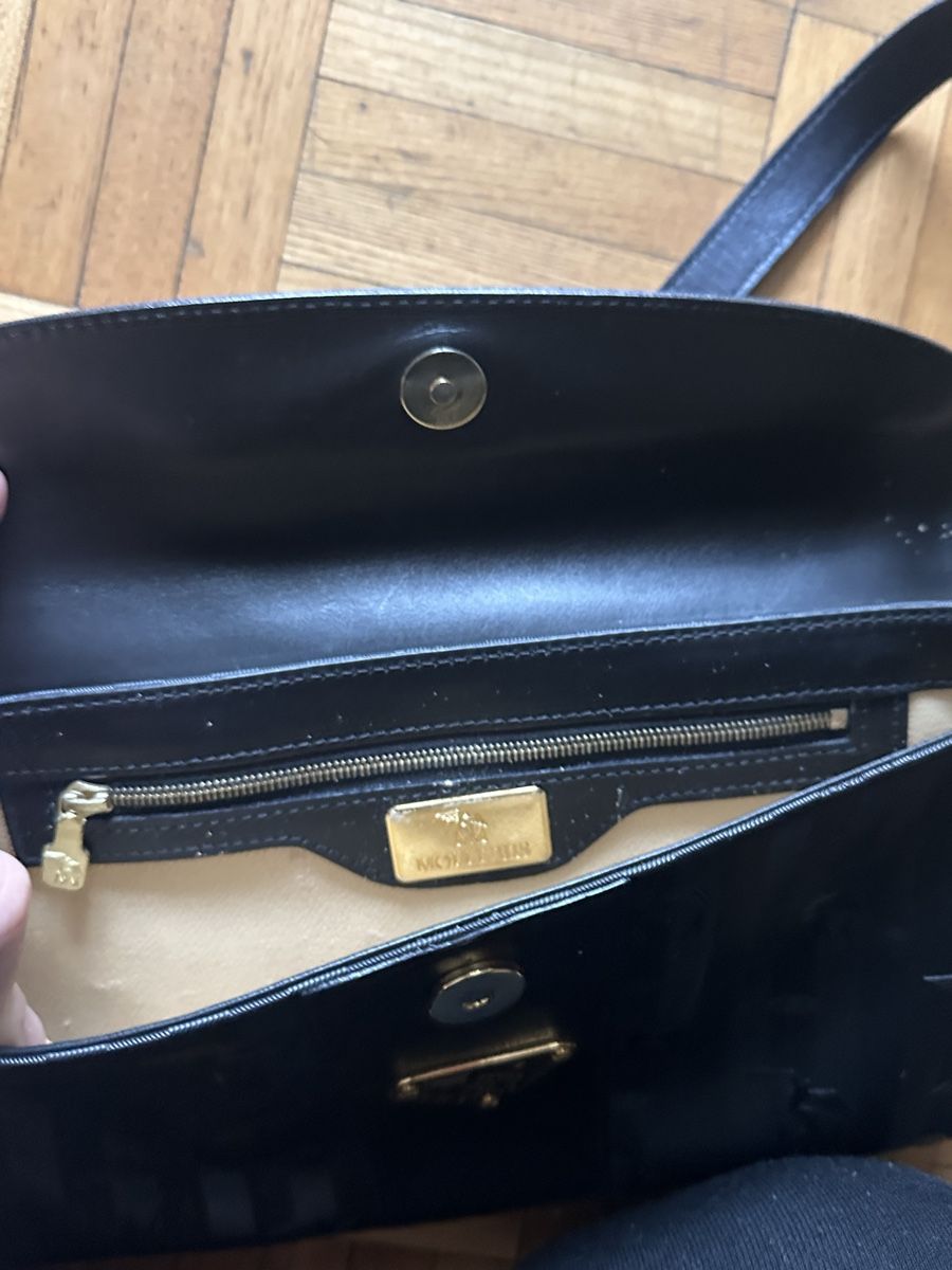 Maison Mollerus Borse da donna: Maison Mollerus Schultertasche schwarz Leder Canvas – Usato da Winterthur venduto da whatdreamz 3