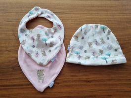 Set 2er Pack Lätzchen und Mütze Baby Mädchen  *Neu*