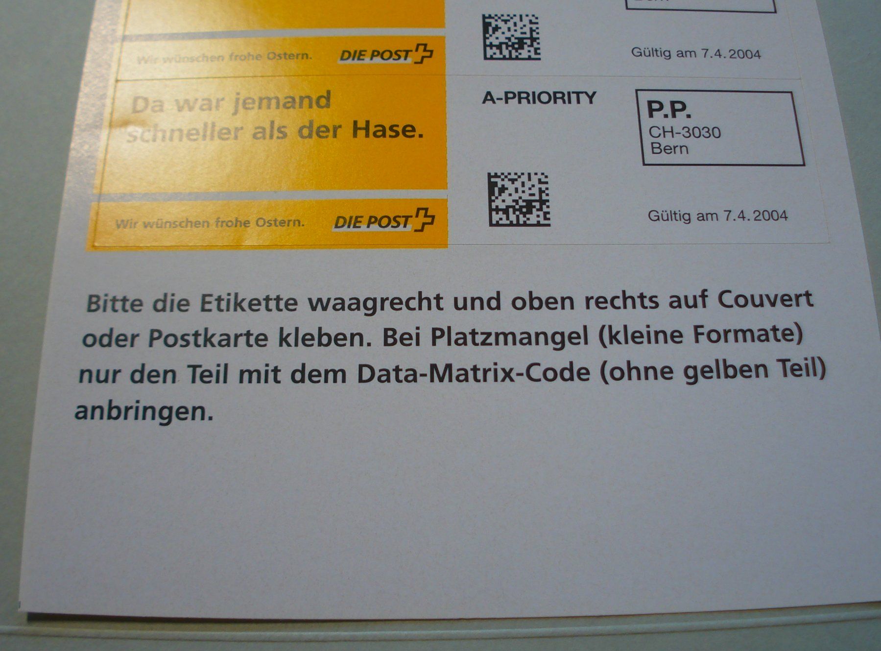 Tous les timbres: Bogen "Ostermarken" Schweiz 2004, ** – D'occasion à Niederwil AG par morostahu 1