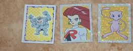 3 Pokemon Sammelkarten Machop Jessie Mew gebraucht