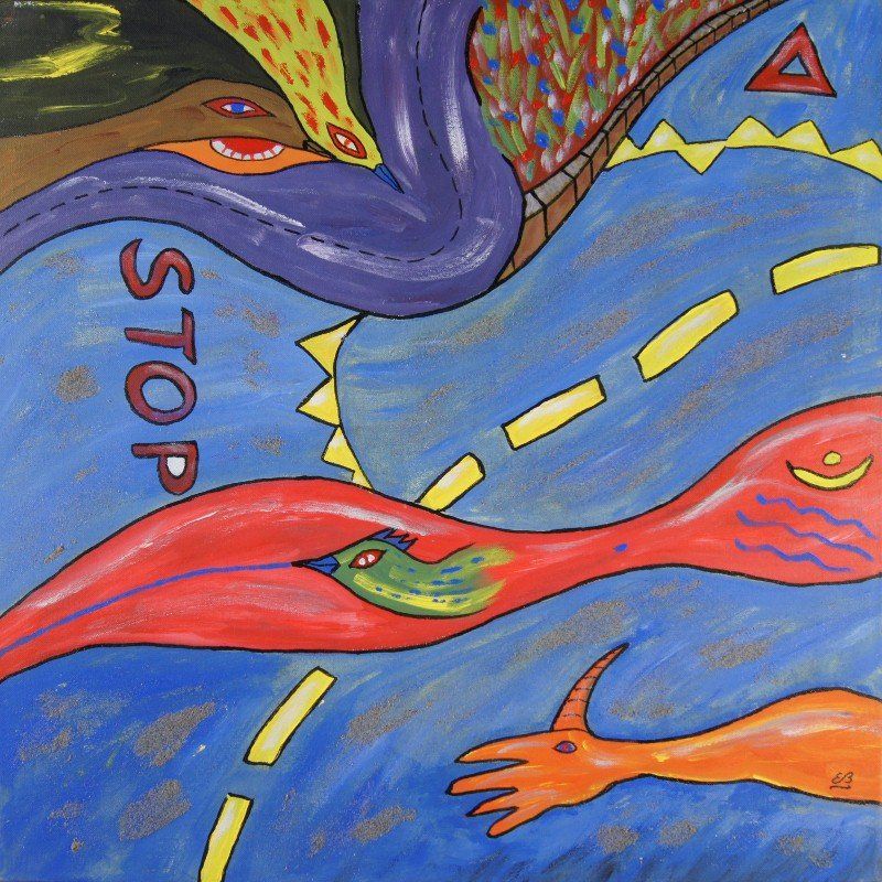 Gemälde: Surreales Gemälde: Crossroads – Neu (gemäss Beschreibung) aus Fribourg von erw_68dx