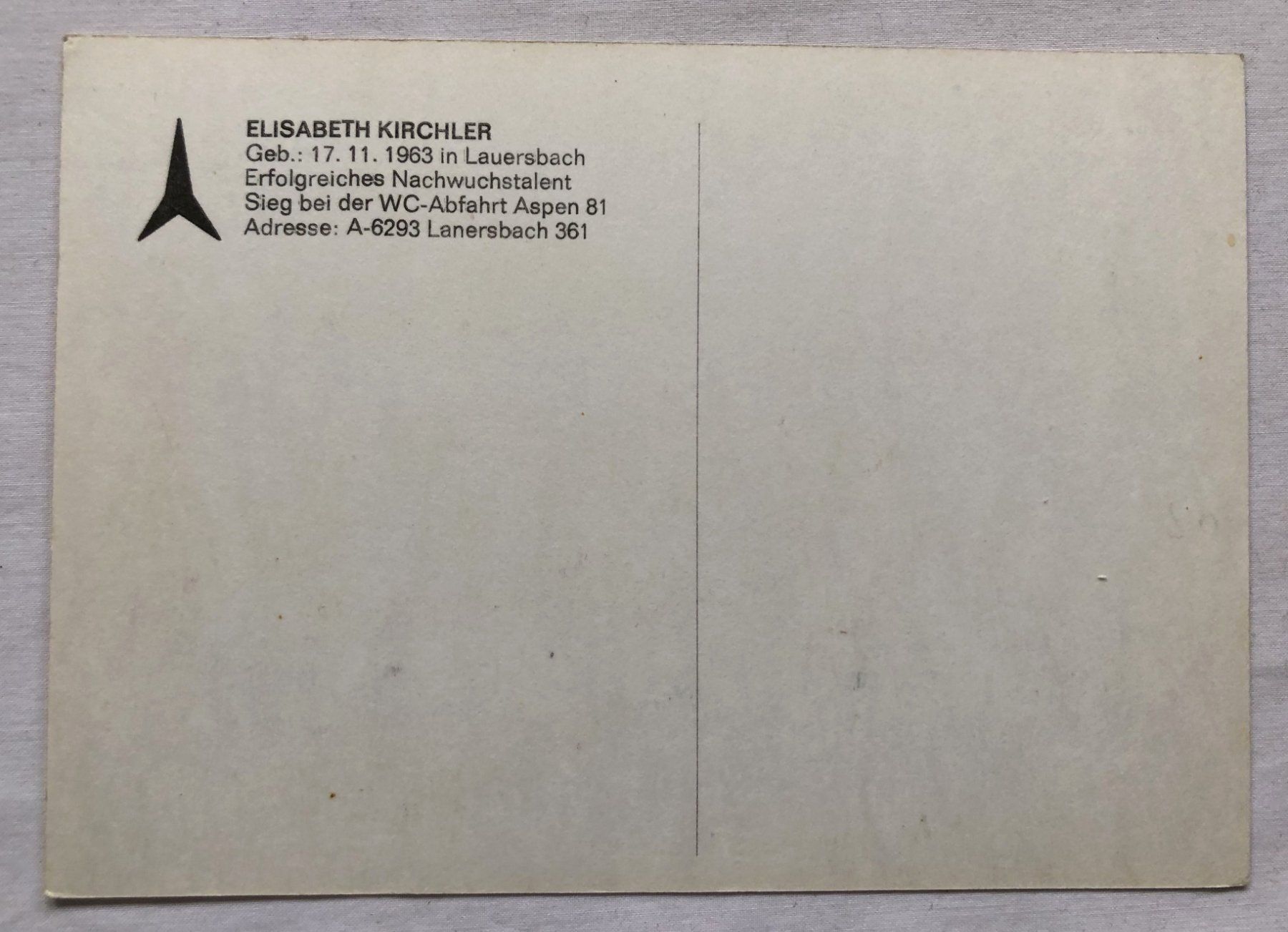 Autografi: Originalautogramm - ELISABETH KIRCHLER – Usato da Schaffhausen venduto da durruti 1