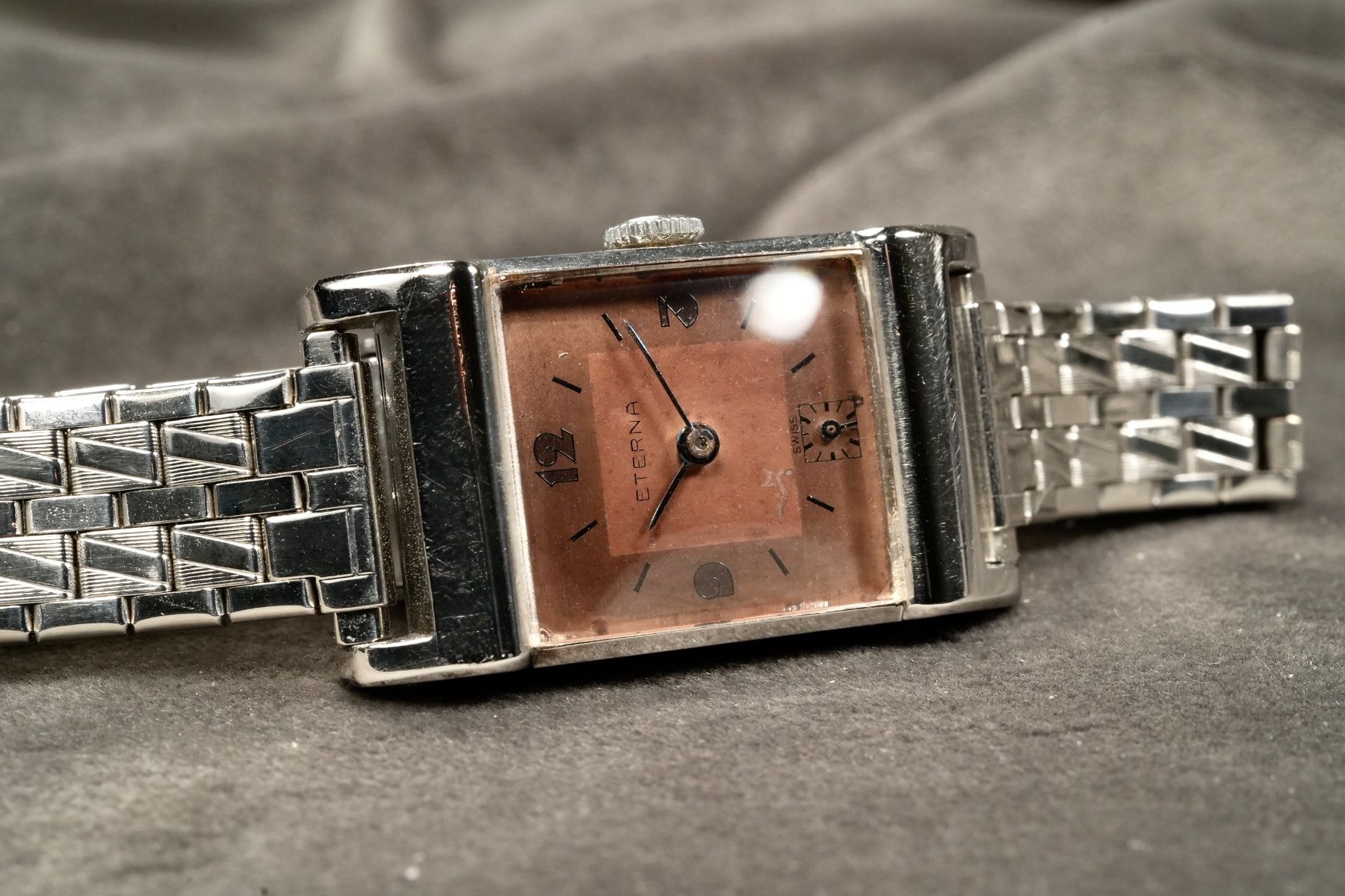 Eterna Orologi: Eterna - Tank Canapé Art-Deco Steel Rectangular 1940 Uhr – Usato da Morcote venduto da chronoservice 9
