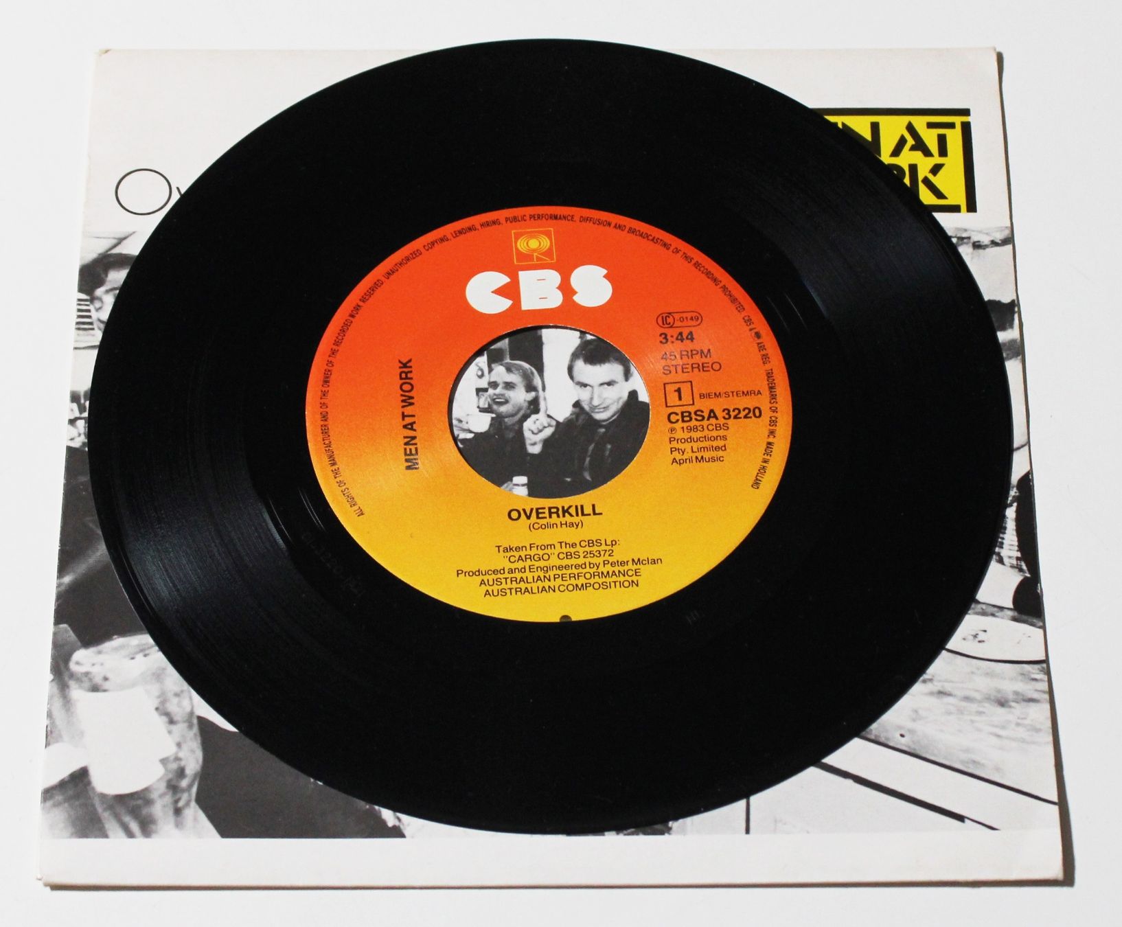 Dischi in vinile: 7" MEN AT WORK - OVERKILL 1983 – Usato da Brüttisellen venduto da Collector-Corner 1