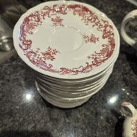 18 Untertassen Villeroy & Boch Valeria Dekor rot