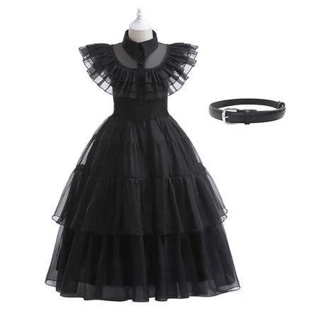 Wednesday Addams Cosplay Kostüm Set Gr. 5-6J