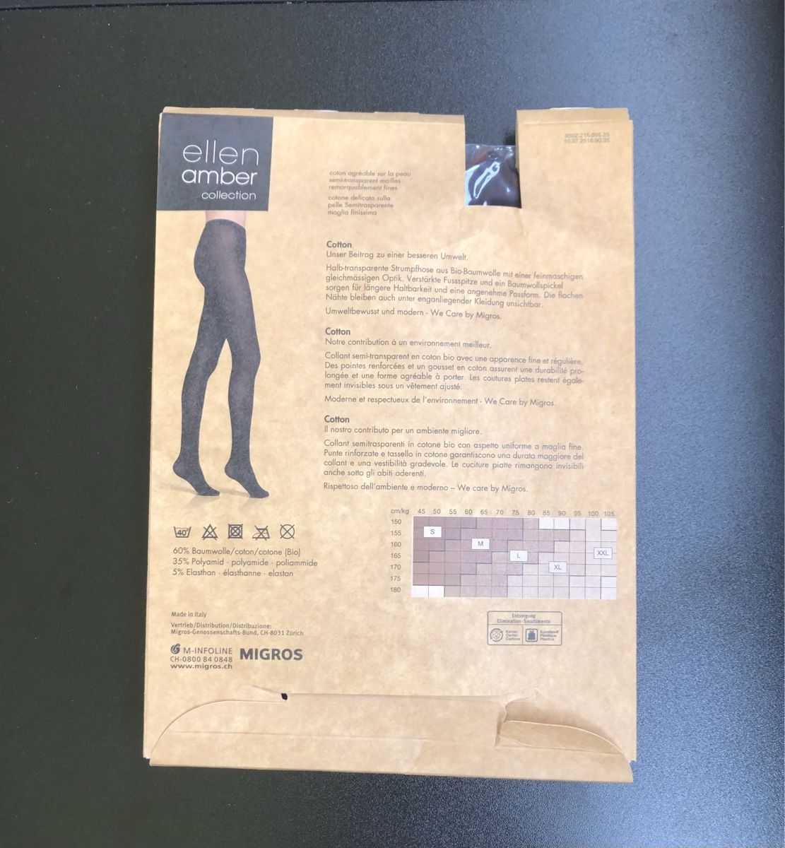 Calze & Collant: Ellen Amber Strumpfhose Choco XXL neu – Nuovo e nell'imballaggio originale da St.Gallen venduto da nitka. 1