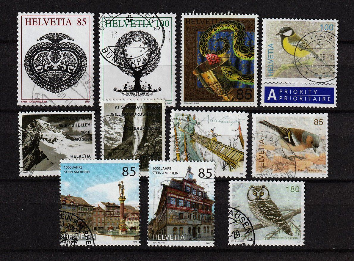 Alle Briefmarken: 2007 Diverse CH-Briefmarken – Gebraucht aus Arlesheim von gaugi43